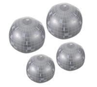 Amosfun 4 Pièces Ballon Gonflable Argenté en Pvc Léger Style Disco Vintage, Accessoire Photo pour Décoration de Fête D'été et Soirée Dance Hall