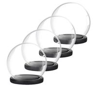 Amosfun 4 Pièces Cloche Verre Transparente Décorative pour Fleurs Éternelles Protection Anti-poussière Forme Sphérique Lot pour Décoration Intérieure et Micro-paysages