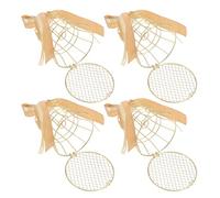 Amosfun 4pcs Boîtes à Dragées Mariage en Fer Doré, Cage à Oiseaux Décorative Portable, Design Simple et Élégant pour Fête Nuptiale