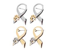 Amosfun 4pcs Broches en Alliage de Patte de Chien Noeud Stylé, Épingles Décoratives Élégantes pour Usage Quotidien et Anniversaires, Accessoire Mode pour Femmes