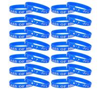Amosfun 50 Pièces Bracelet Bleu en Silicone Flexible et Confortable pour Présent de Diplôme, pour Fête de Remise de Diplômes 2026 et Saison de Graduation