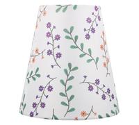 Amosfun Abat-jour en Métal Forme Plissée en Tissu Imprimé Floral Diffuseur de Lumière Artistique pour Lampe de Table E27 pour Chambre et Salon