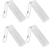 Amosfun Aiguiseur D'hameçons Portable Lime à Aiguiser Précise et Faible Friction 4 Pièces en Métal Argenté pour Outils de Pêche en Extérieur