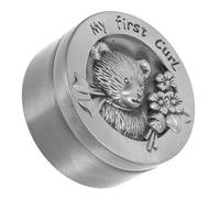 Amosfun Boîte de Rangement Première Coupe de Cheveux pour Garçon Fille Boîte Souvenir Métal Antique Coffret Cadeau Naissance Garçon Fille Compacte