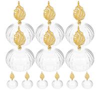 Amosfun Boîtes à Bonbons Accessoires Décoratifs Dorés en Plastique Transparent Rondes Lot de 12 Design Ouvrable, pour Bonbons et Bijoux Lors de Fêtes
