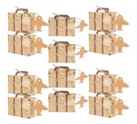 Amosfun Boîtes à Dragées Vintage Valise en Papier Kraft 50pcs Poignée, Grosse Capacité et Design Créatif, pour Mariage et Présents