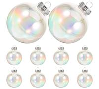 Amosfun Boules D'ornements Irisées 10 Pièces Boules d'arbre De Noël Ornements Irisées Incassables Suspendues Boule Arc-en-Ciel De Noël pour La Décoration De La Maison De