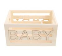 Amosfun Caisse de Rangement en Bois avec Poignées, Empilable, Beige | Paniers Ajourés, Format Compact, Usage Placard et Bibliothèque, Structure Ventilée, Transport Facile