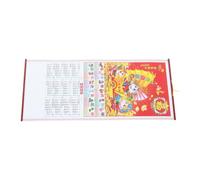 Amosfun Calendrier Mural Chinois 2026 Année du Cheval en Papier Imitation Rotin, Calendrier Lunaire Traditionnel en Rouleau pour Décoration Murale du Nouvel An Asiatique