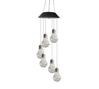 Amosfun Carillon Solaire à Lumière LED Suspendu pour Jardin et Cour, Lampe Solaire Décorative Automatique en Plastique Noir, Allumage au Crépuscule et Extinction à L'aube