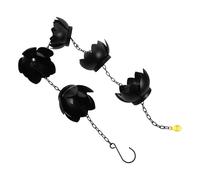 Amosfun Chaîne de Pluie de Lotus Décorative D'extérieur, Chaîne de Pluie Japonaise en Fer Noir, pour Jardin et Extérieur, Installation Facile, du Bruit, Résistante aux Intempéries,