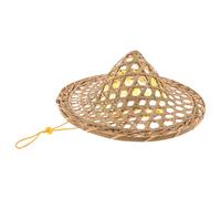 Amosfun Chapeau Conique Vintage 36,5 Cm en Bambou Bleu Cosplay Japonisme Samouraï Accessoire Scène Fête Homme