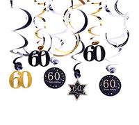 Amosfun Décorations Suspendues Anniversaire 60 Ornements Spirales Pvc Multicolores Pour Fête Plafond Portes Et Fenêtres Guirlandes Tourbillons Festives