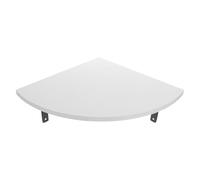 Amosfun Étagère Murale d'angle Forme Triangulaire Courbée en Bois Blanc Résistance aux Rayures et Installation Facile pour Salle de Bain et Décoration Intérieure