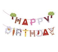 Amosfun Farm Animal Happy Birthday Banner Farmhouse Themed Baby Shower Birthday Party Supplies