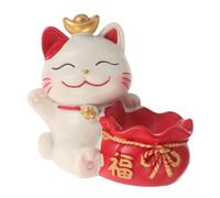 Amosfun Figure de Chat Amulette en Résine avec Base Boule Cristal Mini | Décoration Compacte pour Bureau, Style Élégant et Fantaisie, Résistante à Décoloration, Facile à Nettoyer
