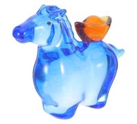 Amosfun Figurine de Cheval en Cristal Bleu Élégante pour Décoration Feng Shui de Bureau et Salon, Ornement Amulette pour Nouvel an Chinois 2026