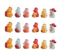 Amosfun Lot de 18 Figurines Miniatures Mignonnes de Chevaux en Résine, Décorations du Nouvel an Chinois, Design Délicat et Facile à Placer pour Ornements de Bureau et Fête