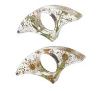 Amosfun Lot de 2 Porte-pages Ergonomiques en Résine Antidérapante Design Floral Transparent, Accessoires Portables pour Lecture à Domicile ou Étude au Bureau