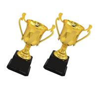 Amosfun Lot de 2 Récompenses en Plastique Doré pour Compétition, Petit Objet de Victoire Délicat et Brillant, pour Bureau ou Remise de Prix en Jeu Réutilisable