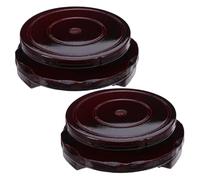 Amosfun Lot De 2 Vases En Bois Pour Plantes Socle Rotatif Présentoir Pour Bols À Poissons Théière Socle Décoratif En Bois Pour Café