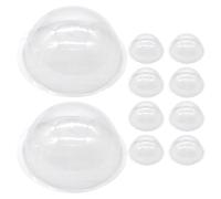 Amosfun Lot de 20 DôMes De Boule À Neige en Plastique Transparent À Remplir Couvercles De Cloche pour DIY DéCoration De NoëL Et Centre De Table De Mariage 12.50 X 12.50 X 6.00 Cm