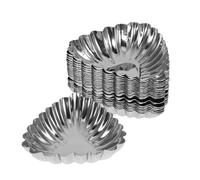 Amosfun Lot de 20 Moules à Tartes en Acier Inoxydable Argentés, Moules à Muffins et Tartelettes à Cuire, Surface Lisse, Faciles à Utiliser pour Pâtisserie et Boulangerie