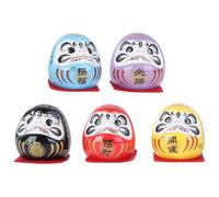 Amosfun Lot De 5 Ornements Dharma Japonais Traditionnels en Céramique 1.97 Pouces Décoration Intérieure Zen pour Maison Bureau Cadeau De Noël