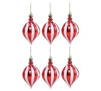 Amosfun Lot De 6 Décorations pour Sapin De Noël - Boules De Noël Rouges - Ornements Décoratifs À Suspendre pour Noël