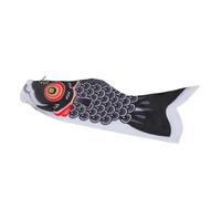 Amosfun Manches à Air de Poisson Japonerie Noir en Polyester, Décoration Extérieure Légère et Artisanale Fête des Garçon et Filles