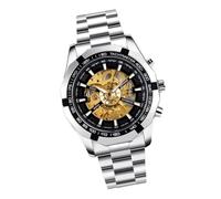 Amosfun Montre Mécanique Automatique sans Pile pour Homme Cadran Squelette en Alliage de Zinc pour Toutes Occasions Professionnelles