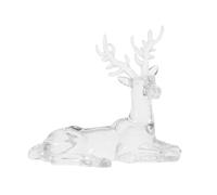 Amosfun Ornements d'élan Lunettes de Renne Ornements d'animaux en Cristal Ornements de Rennes Figurines de Collection d'animaux Renne de noël de Table Acrylique Transparent