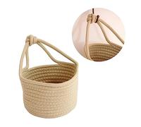 Amosfun Panier Suspendu en Coton Tressé Rond Résistant à L'usure pour Garçon et Filles, Organisateur Décoratif en Tissu, pour Ranger Jouets et Vêtements Colorés
