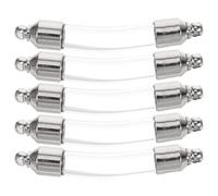 Amosfun Petites Fioles en Verre Transparent 6Mm Lot de 5 Flacons à Vis Bouchons Cuivre Blanc K pour Bijoux DIY et Décorations D’Événements