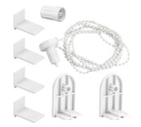 Amosfun Pièces Détachées pour Stores Enrouleurs 17mm, Tête Blanche Pom | Kit Chaîne à Billes de 2m, Usage Salon et Chambre, Design Simple, Robuste, Facile à Utiliser