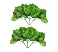 Amosfun Plantes Vertes Artificielles Calathea 6pcs en Plastique Vert Décoration Créative sans Flétrissement pour Intérieur et Rebords de Fenêtres
