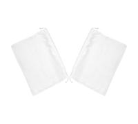 Amosfun Pochettes de Rangement Douce Maison en Satin Blanc Lot de 2 Cordon de Serrage, Paquet Multifonctions pour Chaussures et Accessoires