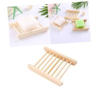 Amosfun Porte-savonnette de Salle de Bain Rond en Bois Naturel Égouttoir, Compact et Léger, Adapté pour Voyages et Salle de Sport, Accessoire Pratique pour Organisation Maison