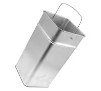 Amosfun Seau Corps Rayé Finition Mate Poubelle Extérieure en Métal Galvanisé Argenté avec Poignée Portable Simple et Élégante Rangement des Déchets