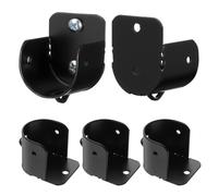 Amosfun Support Mural en Fer Noir pour Organiser Les Vêtements pour Tringle à Rideau 6 Pièces Bride de Fixation Robuste Compatible 1,1 à 1,2 Pouces et Penderie