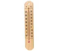 Amosfun Thermomètre Suspendu en Bois Beige Chiffres Clairs pour Garage et Abri, Thermomètre Intérieur et Extérieur Précis et Facile à Lire