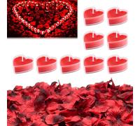 Amour Coeur Bougies, Bougies Coeur, Kit Romantique de 9 Bougies en Forme de Coeur pour Mariage, Anniversaire et Fiançailles