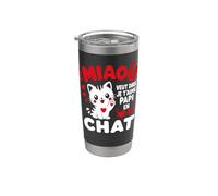 Amour Fête Des grands pères Humour chat je t'aime papi Gobelet isotherme en acier inoxydable double paroi