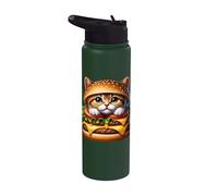 Amoureux De Hamburgers Restauration Rapide Drôles Chats Stainless Steel Insulated Water Bottle