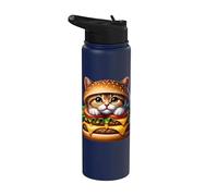Amoureux De Hamburgers Restauration Rapide Drôles Chats Stainless Steel Insulated Water Bottle