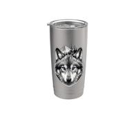 Amoureux de loup Tête de loup Nature Animal Art extérieur Gobelet isotherme en acier inoxydable double paroi