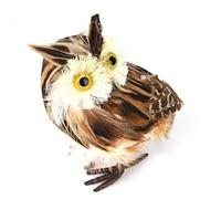 AMOYER 1pc Simulation Chouette Décoration Ornement Rempli De Mousse Hibou Mignon Figurine Jardin Plume Cour Pelouse Décoration