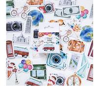 AMOYER Classique Autocollant 46 Pcs/Set Memo Pad Vintage De Rétro Autocollants Voyage Beau Journal Scrapbooking Décoration