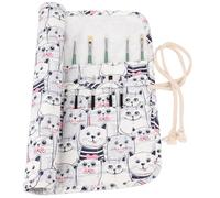 Amoyie Pliable Trousse pour Pinceaux Peinture, Toile Organiseurs pour pinceaux Acrylique, Aquarelle, Gouache et Huile, Chat