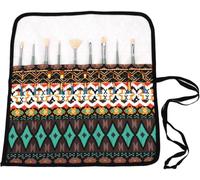 Amoyie Pliable Trousse pour Pinceaux Peinture, Toile Organiseurs pour pinceaux Acrylique, Aquarelle, Gouache et Huile, Vert brun